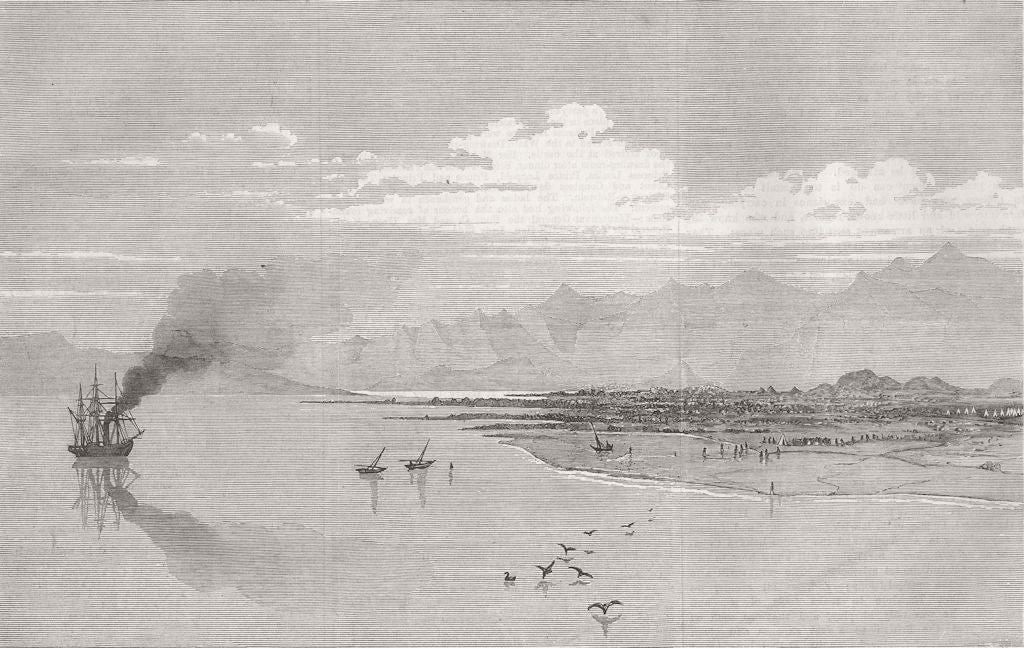 ERITREA. Landing-Place nr Zoulla, Gulf of Zula 1867 old antique print picture